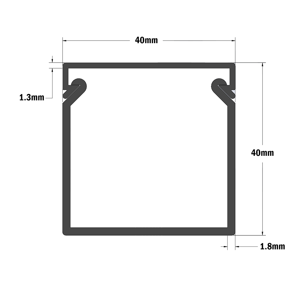 65-000-0 MODULAR SOLUTIONS PLASTIC CONDUIT<br>38MM X 38MM 45 GRAY 6.5'